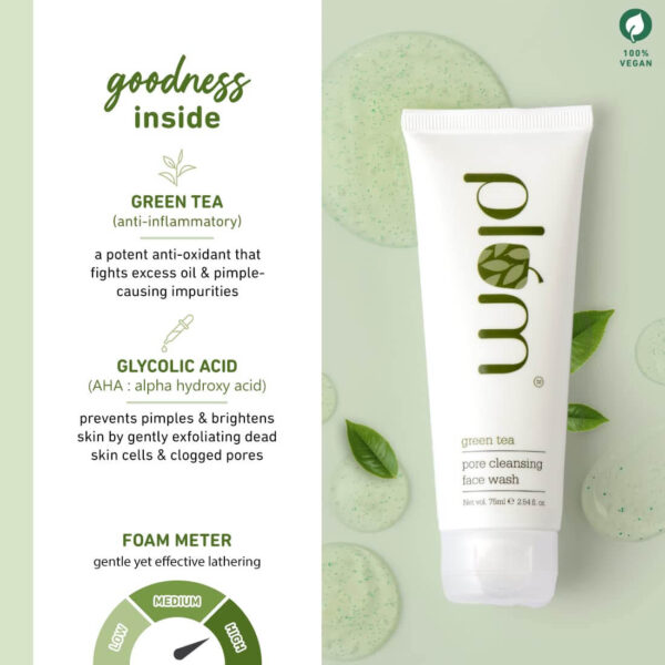 Plum Green Tea Pore Cleansing Face Wash 75ml - Image 3