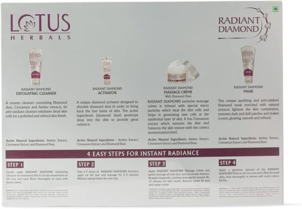 Lotus Herbals Cellular Radiance Radiant Diamond Facial Kit (Tube Pack) - Image 2