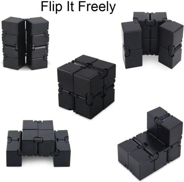 open up to love Infinity Cube Fidget Toy Hand Killing Time Prime Infinite Cube for ADD, ADHD, Anxiety, and Autism Adult and Children (Black) - Image 2