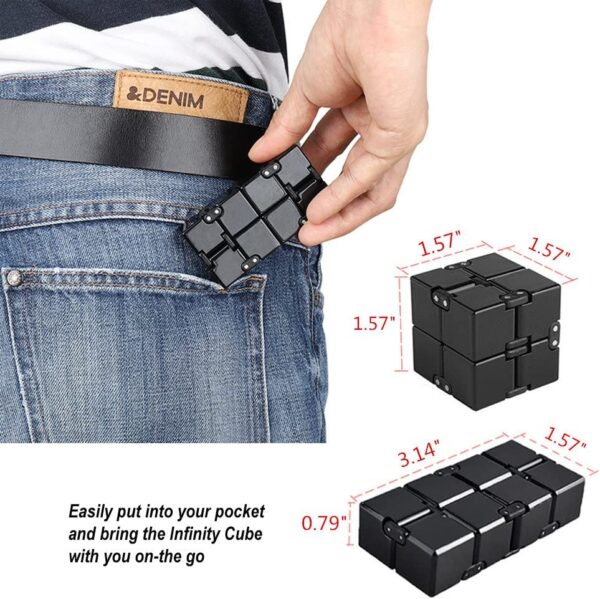 open up to love Infinity Cube Fidget Toy Hand Killing Time Prime Infinite Cube for ADD, ADHD, Anxiety, and Autism Adult and Children (Black) - Image 5