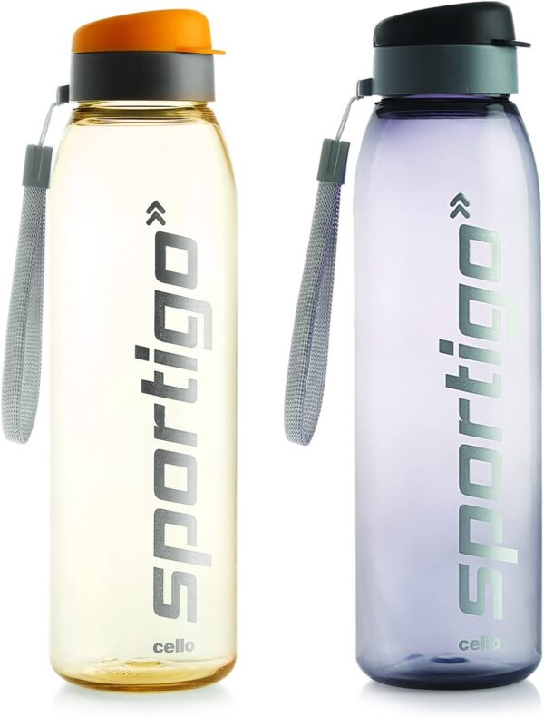 Cello Sportigo Plastic Bottle Set, 1 Litre, Set of 2, Assorted