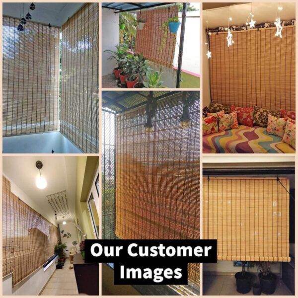 Kurtzy Bamboo Curtain Door Window Closer Shades 180cm x 90cm Protective Screen-Beige - Image 5