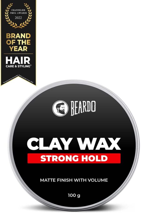 Beardo Hair Clay Wax for Men, 100gm | Hair Clay for men | Styling Wax | Volumizing | Strong Hold | Restylable | Matte Finish | Hair Wax for Men | Easy to Wash Off