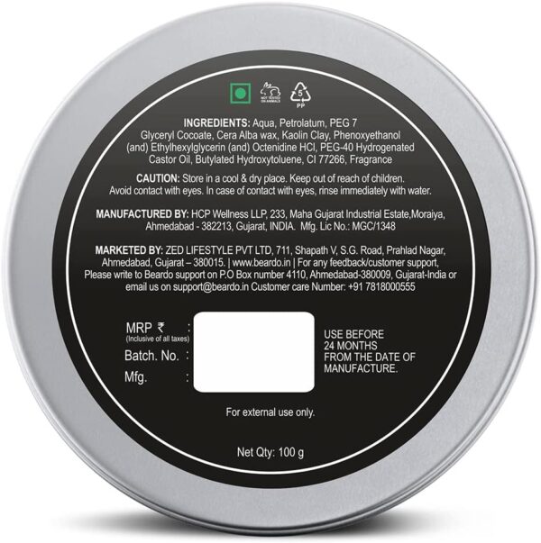 Beardo Hair Clay Wax for Men, 100gm | Hair Clay for men | Styling Wax | Volumizing | Strong Hold | Restylable | Matte Finish | Hair Wax for Men | Easy to Wash Off - Image 2