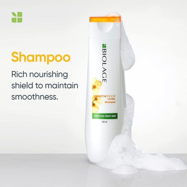 Biolage Smoothproof Shampoo + Conditioner Combo for Frizzy Hair, Cleanses, Controls Frizz, Smoothens Rough Ends, Paraben Free, 200ml & 98g (Pack of 2) - Image 2