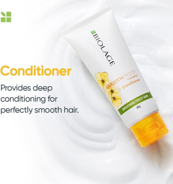 Biolage Smoothproof Shampoo + Conditioner Combo for Frizzy Hair, Cleanses, Controls Frizz, Smoothens Rough Ends, Paraben Free, 200ml & 98g (Pack of 2) - Image 3