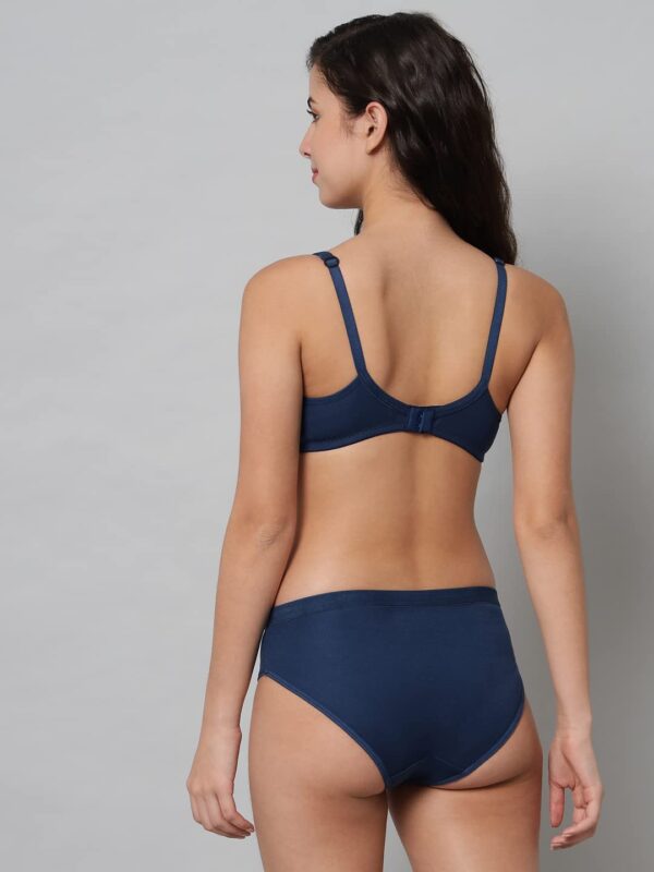 Accessorize Kingdom Women Cotton 2 Piece Maternity Nursing Bra and Panties Lingerie Set | Everyday Maternity Bra for Women Feeding Combo Pack (C, Brown+Navy Blue, 42) - Image 2