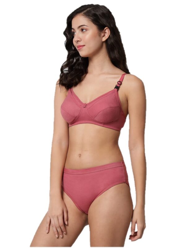 Accessorize Kingdom Women Cotton 2 Piece Maternity Nursing Bra and Panties Lingerie Set | Everyday Maternity Bra for Women Feeding Combo Pack (C, Brown, 40)