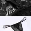 Accessorize Kingdom Women's Honeymoon Dress Lace Lingerie Set V Neck Sheer Asymmetrical Babydoll With G-String Above The Knee Night Suit (Black) Free Size - Image 4