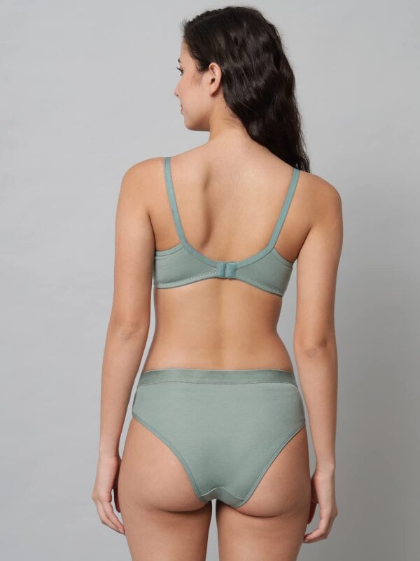 Accessorize Kingdom Women Cotton 2 Piece Maternity Nursing Bra and Panties Lingerie Set | Everyday Maternity Bra for Women Feeding Combo (B, Light Green, 34) - Image 2