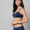 Accessorize Kingdom Women Sexy Cotton 2 Piece Bridal Bra and Panties Lingerie Set for Honeymoon | Anniversary | Everyday Bra (a, Navy Blue, 32) - Image 3