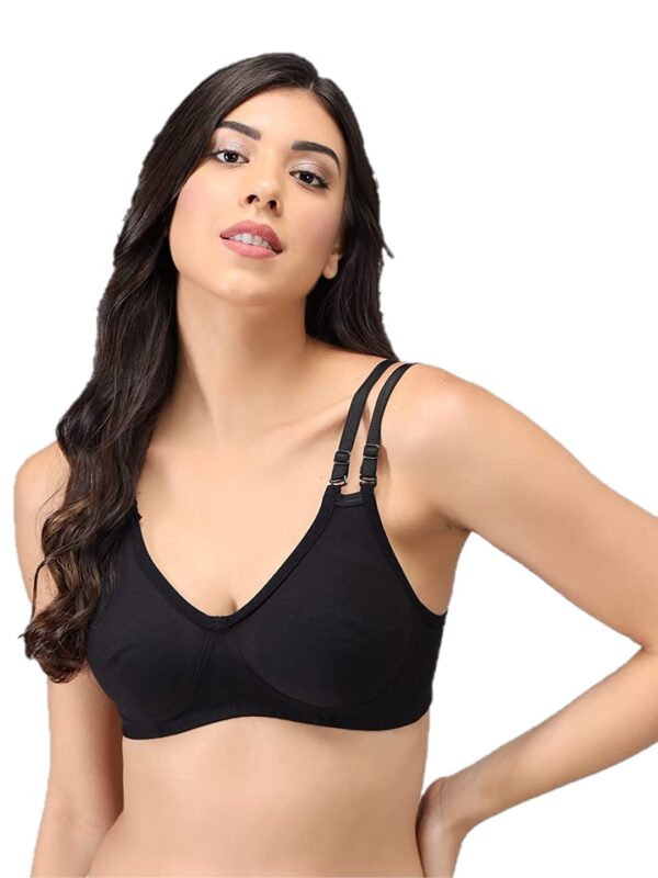 Accessorize Kingdom Women's Cotton Non-Padded Wire Free T-Shirt Bra-Pack of 1 (36, Black)