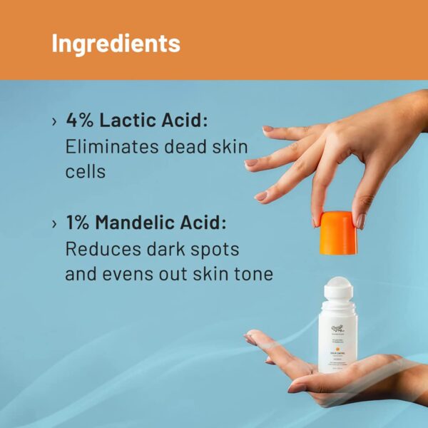 Chemist at Play UnderArm Roll-On with 5% AHA, Lactic Acid & 1% Mandelic Acid | Prevents Body Odour, Brightens Skin & Exfoliates Underarm | For Sensitive Skin | Aqua Fragrance | Alcohol Free - 40ml - Image 3