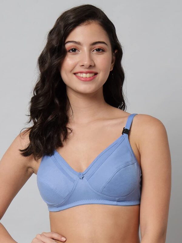 Accessorize Kingdom Women Cotton Blend Maternity Nursing Feeding Bra | Everyday Maternity Bra for Women (C, Light Blue, 34) - Image 3