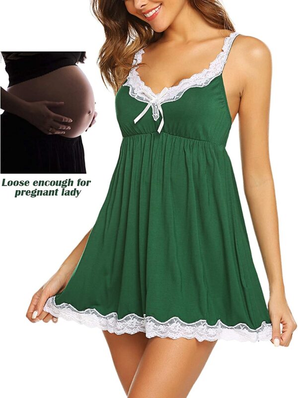 Accessorize Kingdom Women's Lycra & Polyester Above Knee Honeymoon | Maternity Babydoll Nightwear (Free Size, Green) - Image 4