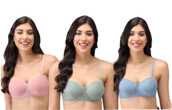 Accessorize Kingdom Cotton Lightly-Padded Wire Free Regular Wear T-Shirt Bra for Women (A, 34) Multicolour