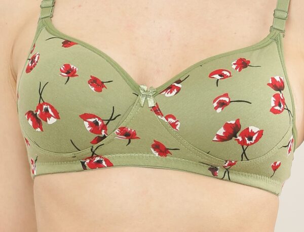 Accessorize Kingdom Everyday Soft Cotton Classic Bra for Women (30B, Green) - Image 4