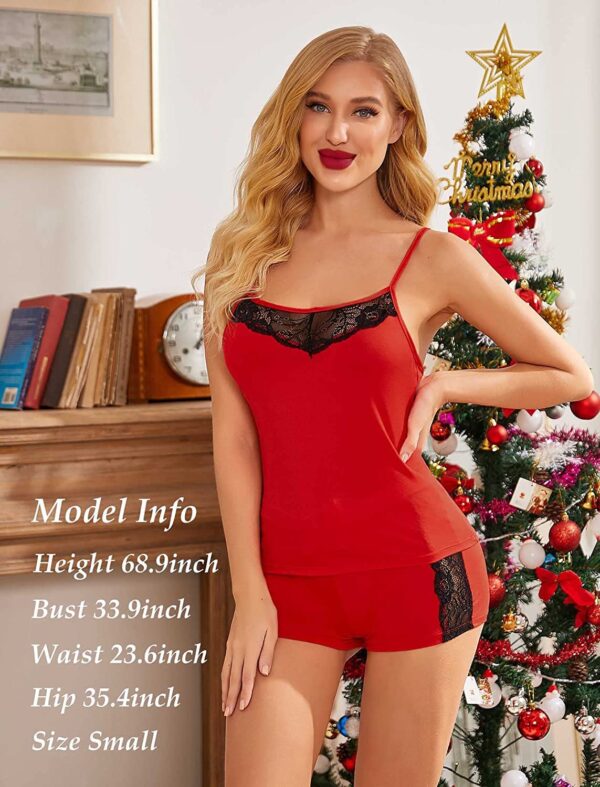 Accessorize Kingdom Women's Polyester Blend Solid Above The Knee Babydoll Lingerie Set (195_Red_Free Size) - Image 3
