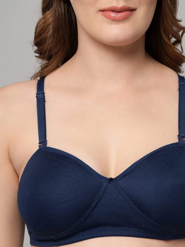 Accessorize Kingdom Women Cotton 2 Piece Bra and Panties Lingerie Set for Honeymoon | Anniversary | Everyday Bra Panty Combo (32, Navy Blue) - Image 4