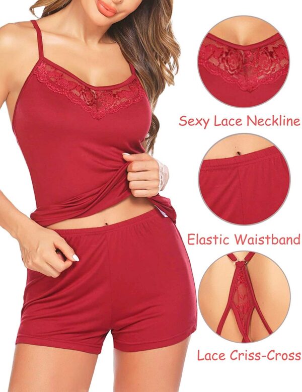 Accessorize Kingdom Women's Babydoll Nighty for Honeymoon/Night Wear for Women Super Soft Net Babydoll Dress Sleepwear Naughty (Wine Red, Medium) - Image 4