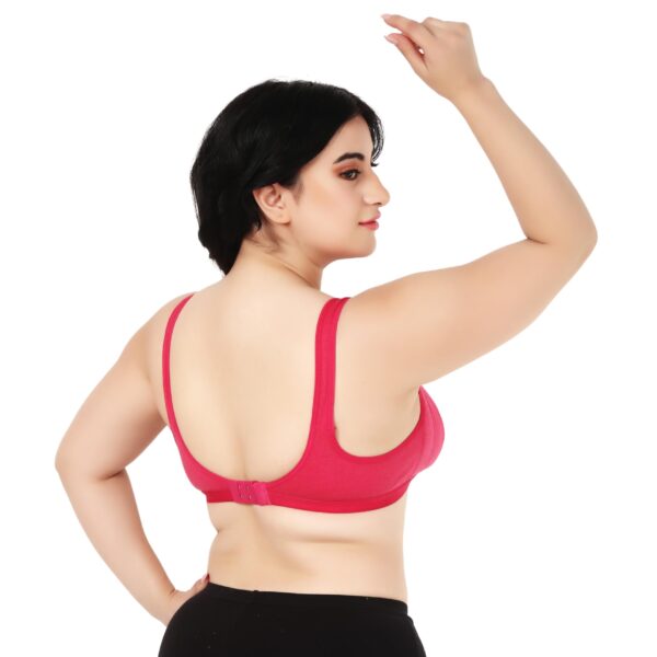 Accessorize Kingdom Full Support Minimizer Cotton Bra for Women, Everyday T-Shirt Pushup Heavy Breast | Bust Plus Size Bra (B, Purple-Red, 36) - Image 3