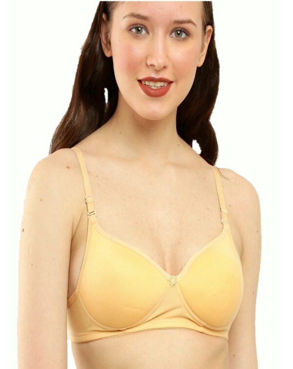 Accessorize Kingdom Soft Cotton Lightly Padded Wire Free T-Shirt Everyday Bra for Women (A, Yellow, 32)
