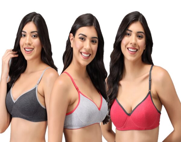 Accessorize Kingdom Cotton Lightly-Padded Wire Free Regular Wear T-Shirt Everyday Bra for Women (B, 40) Multicolour