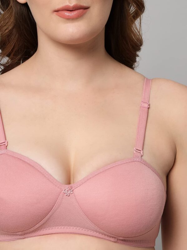 Accessorize Kingdom Women Cotton 2 Piece Bra and Panties Lingerie Set for Honeymoon | Anniversary | Everyday Bra Panty Combo (34, Light Blue + Pink) - Image 3