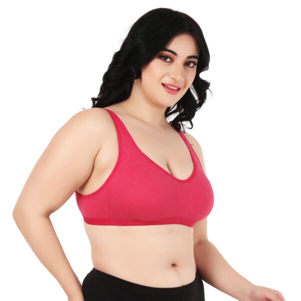 Accessorize Kingdom Full Support Minimizer Cotton Bra for Women, Everyday T-Shirt Pushup Heavy Breast | Bust Plus Size Bra (B, Purple-Red, 36) - Image 2