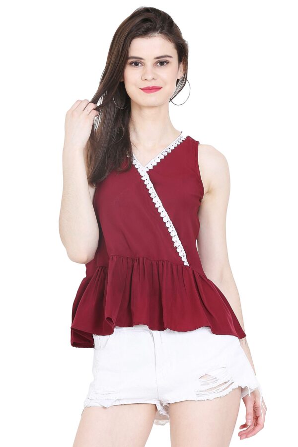 Accessorize Kingdom Women's Top (Maroon, XXL)