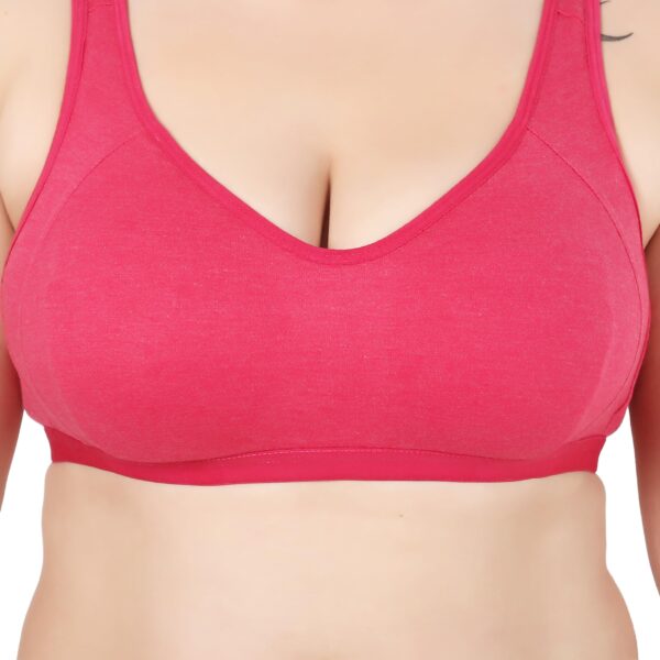 Accessorize Kingdom Full Support Minimizer Cotton Bra for Women, Everyday T-Shirt Pushup Heavy Breast | Bust Plus Size Bra (B, Purple-Red, 36) - Image 4