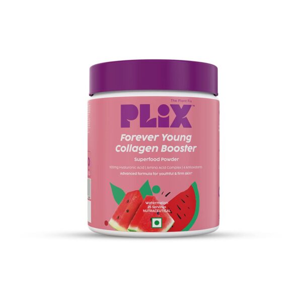 Employment Hours Collagen Supplement Powder to support Skin Elasticity, Firmness & Youthful Glow | 100% Plant-based with Hyaluronic Acid & Vitamin C | For Women & Men | Watermelon Flavour, Pack of 1